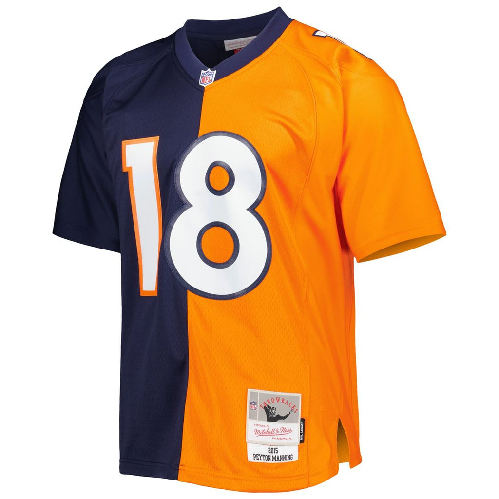 Denver Broncos Peyton Manning Mitchell & Ness Navy/Orange 2015 Split Legacy Replica Jersey - product image 2