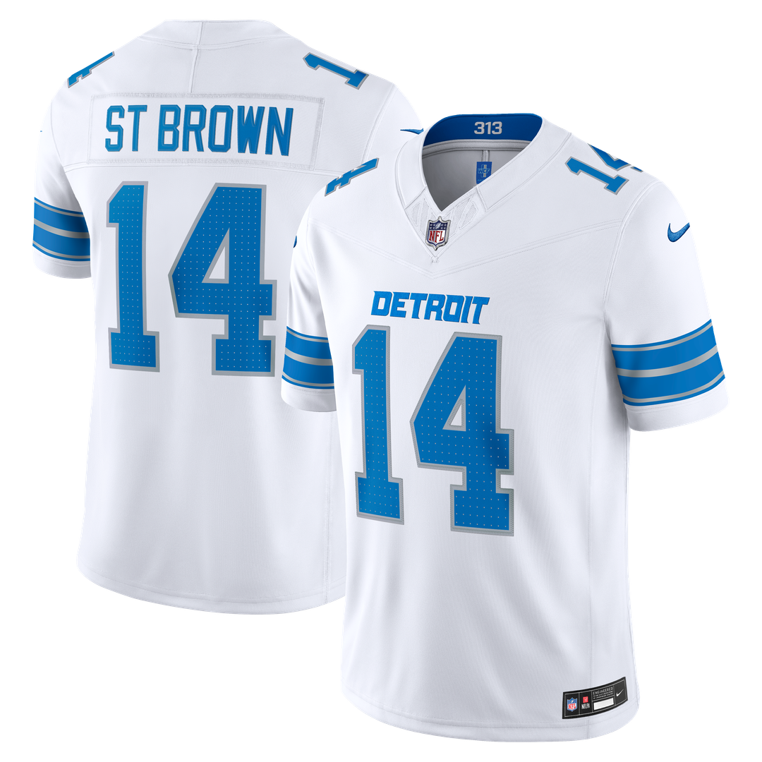 Detroit Lions Amon-Ra St. Brown Nike White Vapor F.U.S.E. Stitched Limited Jersey - product image 1