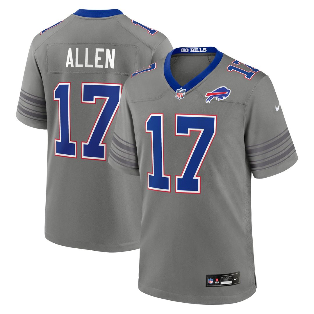 Buffalo Bills Josh Allen Nike Gray Nickel City Game Jersey - product image 1