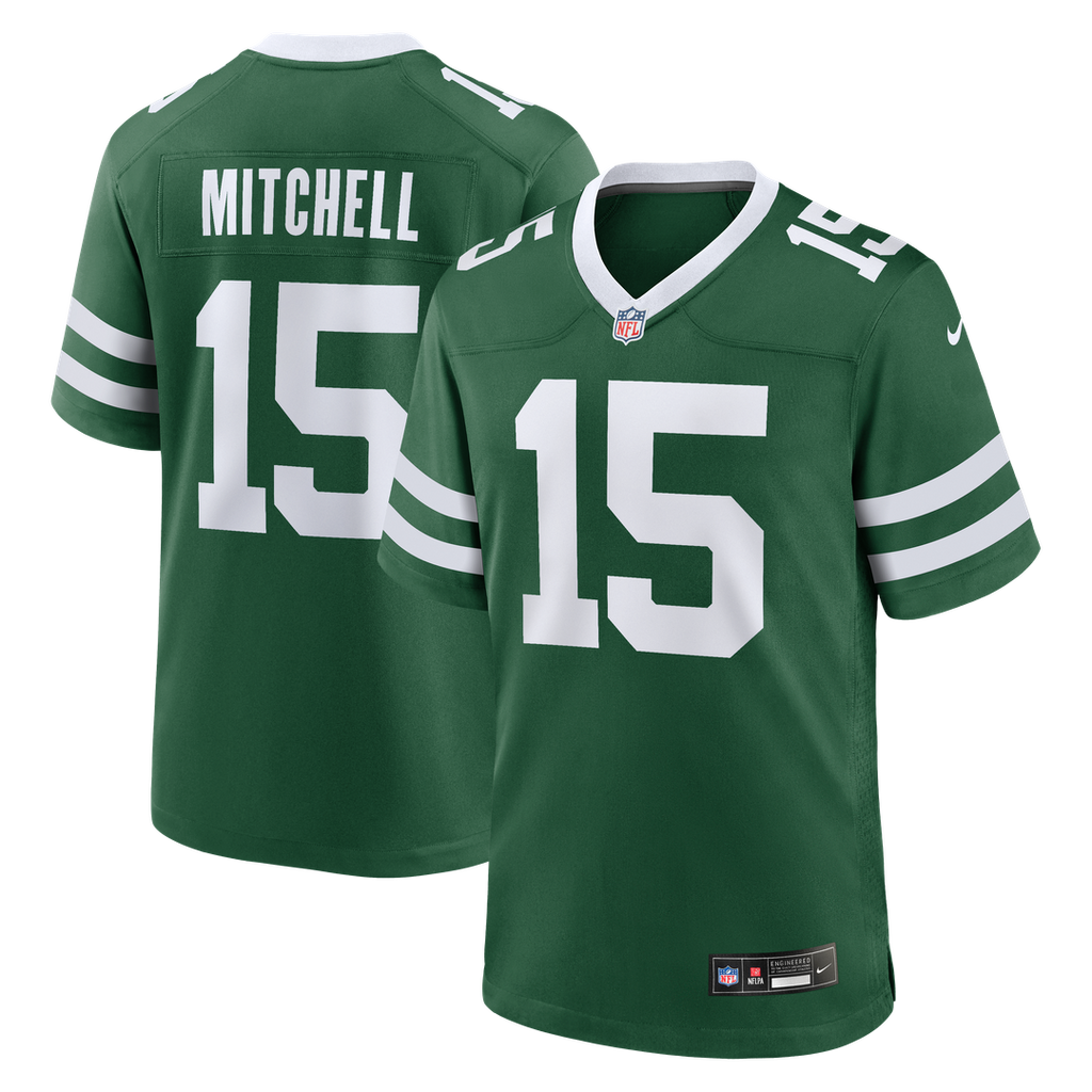 New York Jets Adonai Mitchell Nike Legacy Green Team Game Jersey - product image 1