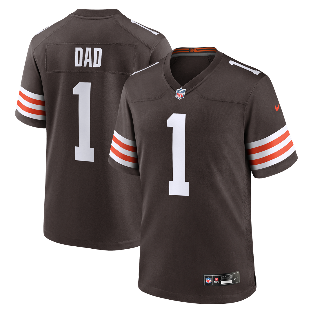 Cleveland Browns Number 1 Dad Nike Brown Game Jersey - product image 1