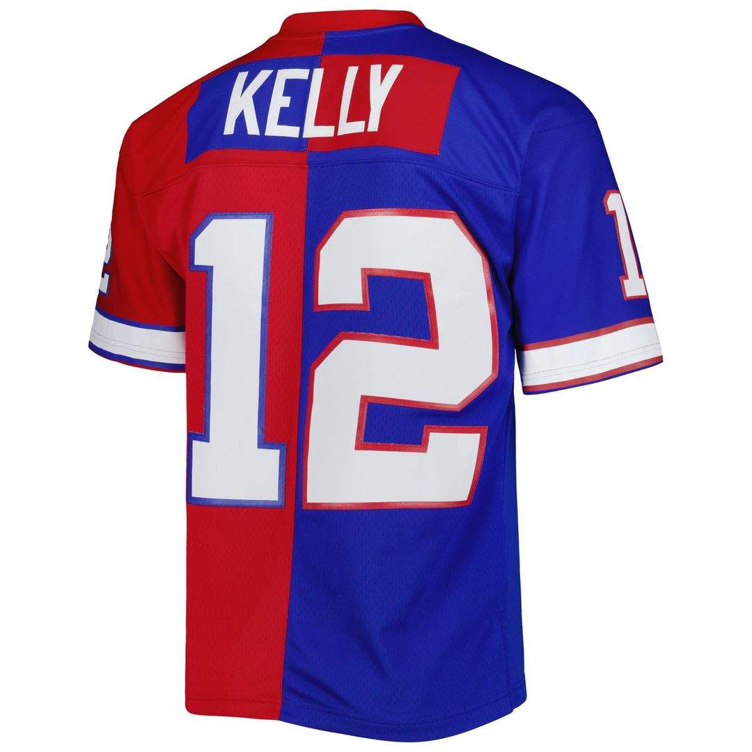 Buffalo Bills Jim Kelly Mitchell & Ness Royal/Red 1990 Split Legacy Replica Jersey - product image 3