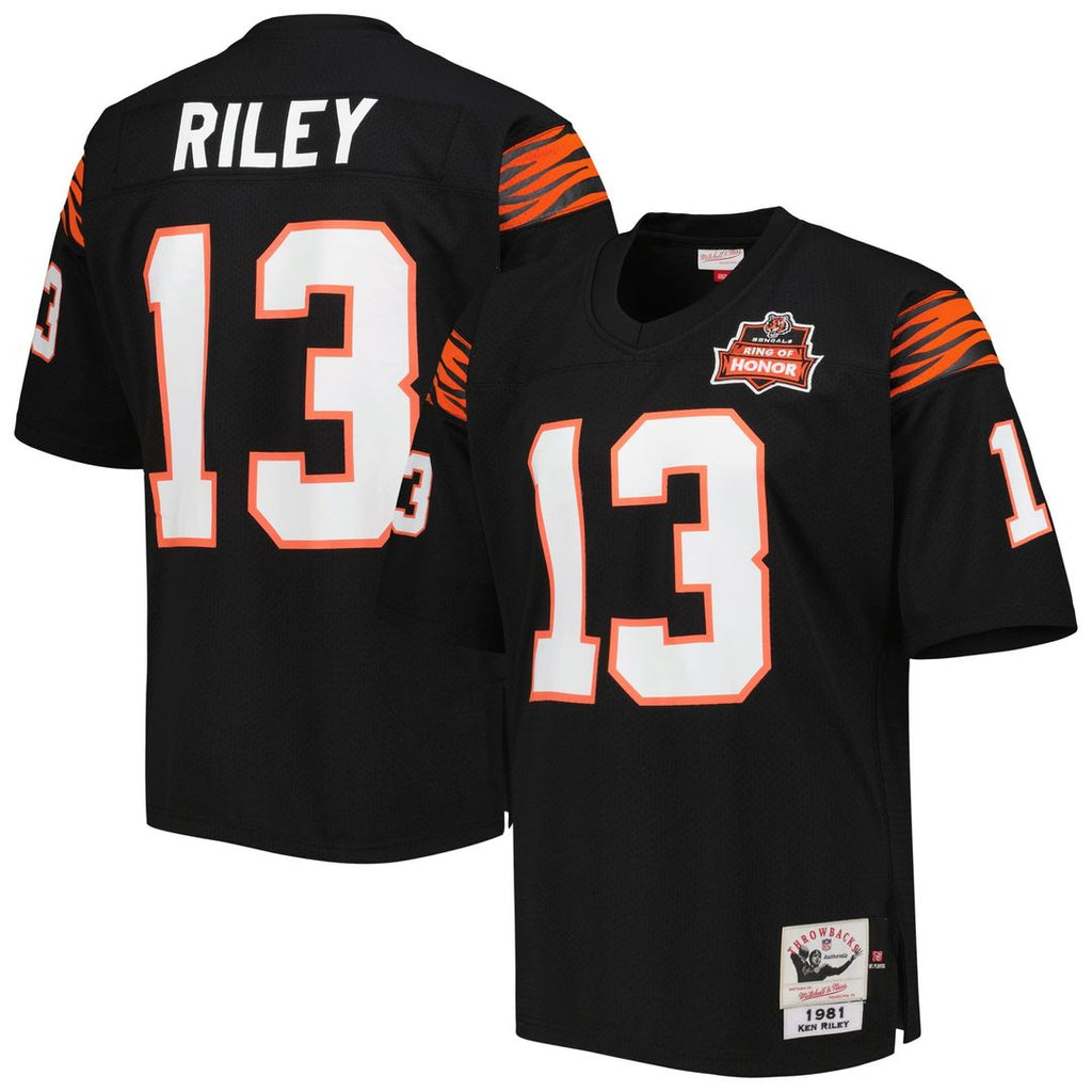 Cincinnati Bengals 1981 Ken Riley Mitchell & Ness Black Authentic Throwback Retired Player Jersey - product image 1