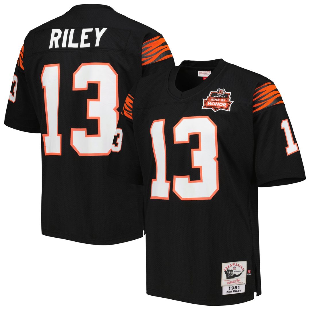 Cincinnati Bengals 1981 Ken Riley Mitchell & Ness Black Authentic Throwback Retired Player Jersey - product image 1
