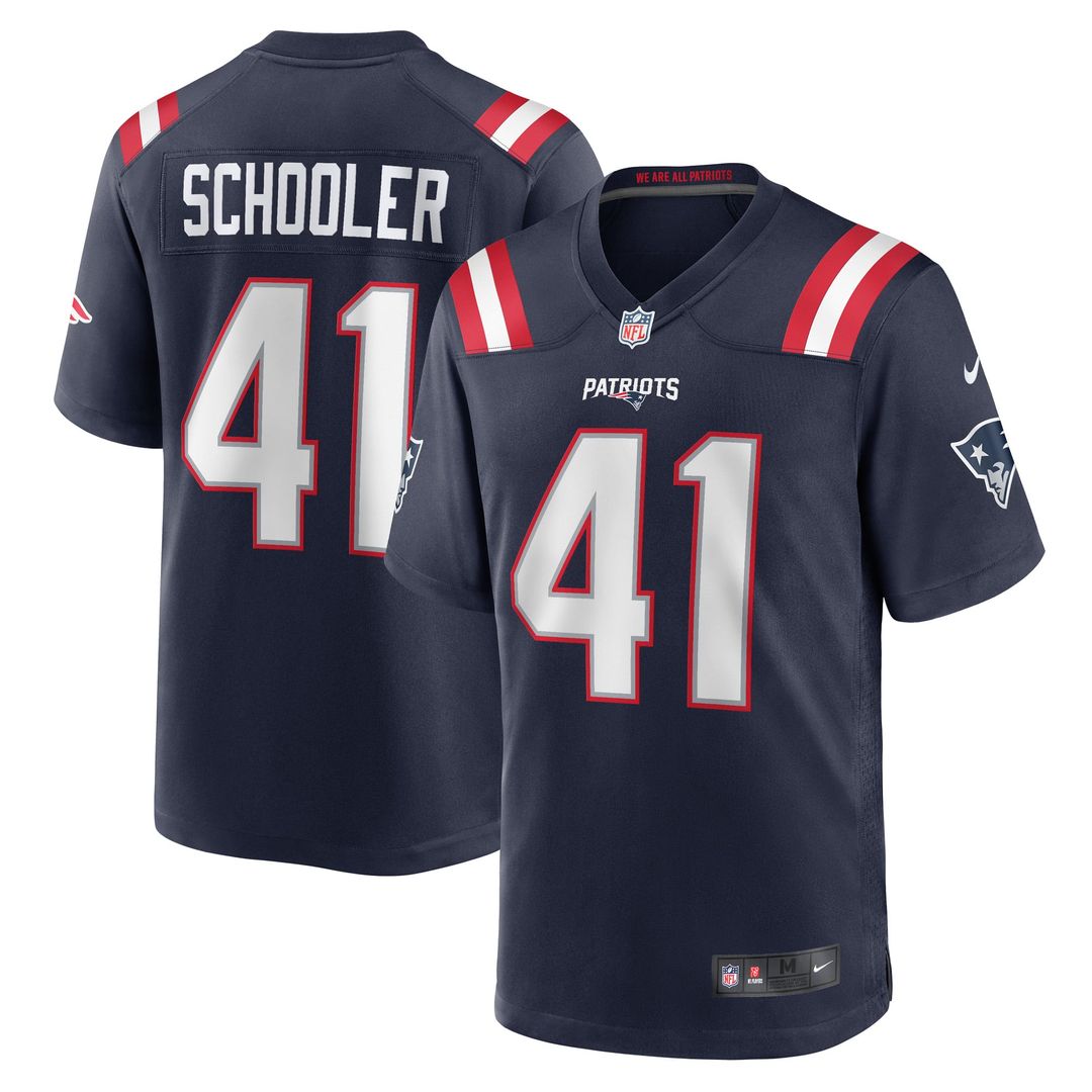 New England Patriots Brenden Schooler Nike Navy Game Player Jersey - product image 1