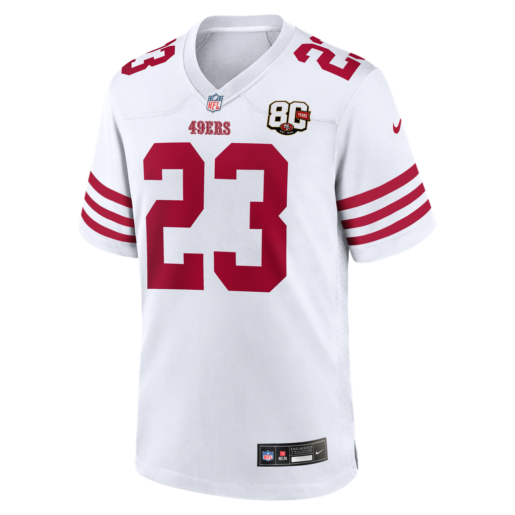 San Francisco 49ers Christian McCaffrey Nike White 80th Anniversary Game Jersey - product image 5