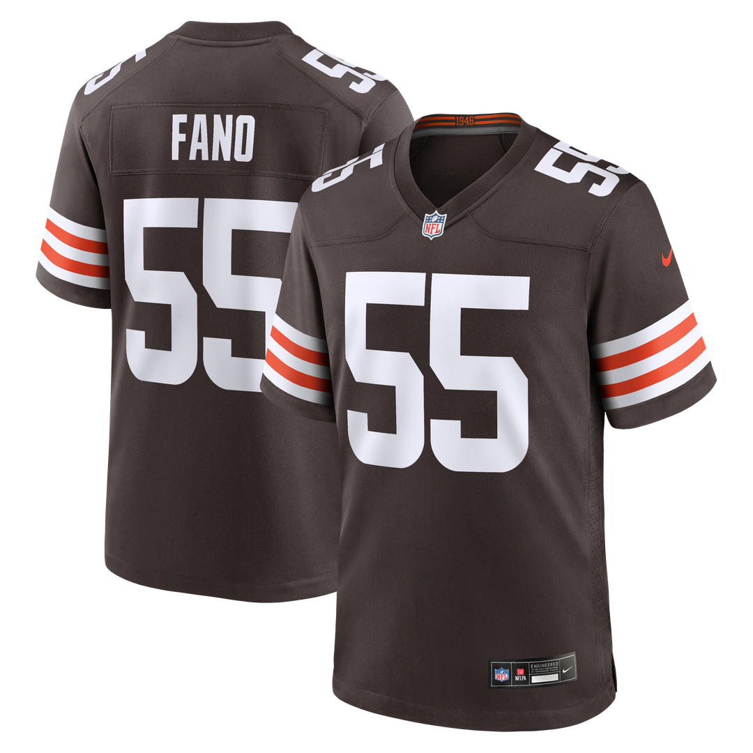 Cleveland Browns Spencer Fano Nike Brown Team Game Jersey - product image 1