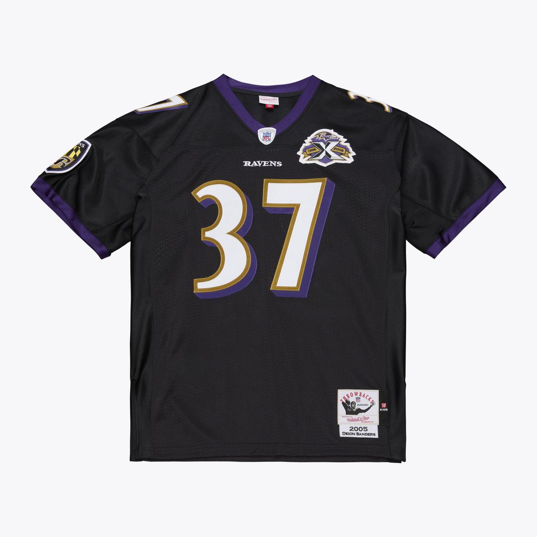 Baltimore Ravens Deion Sanders Mitchell & Ness Black 2005 Authentic Throwback Jersey - product image 2