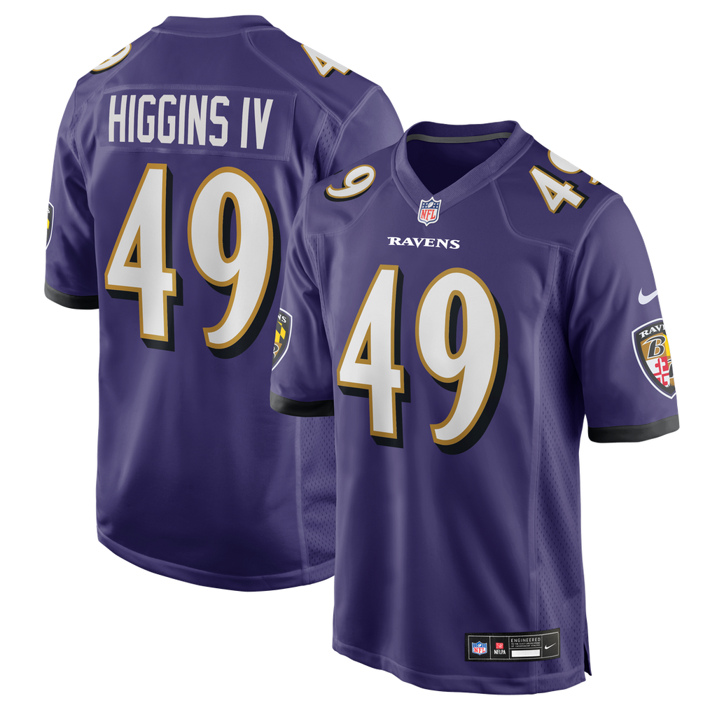 Baltimore Ravens Jay Higgins IV Nike Purple Team Game Jersey - product image 1