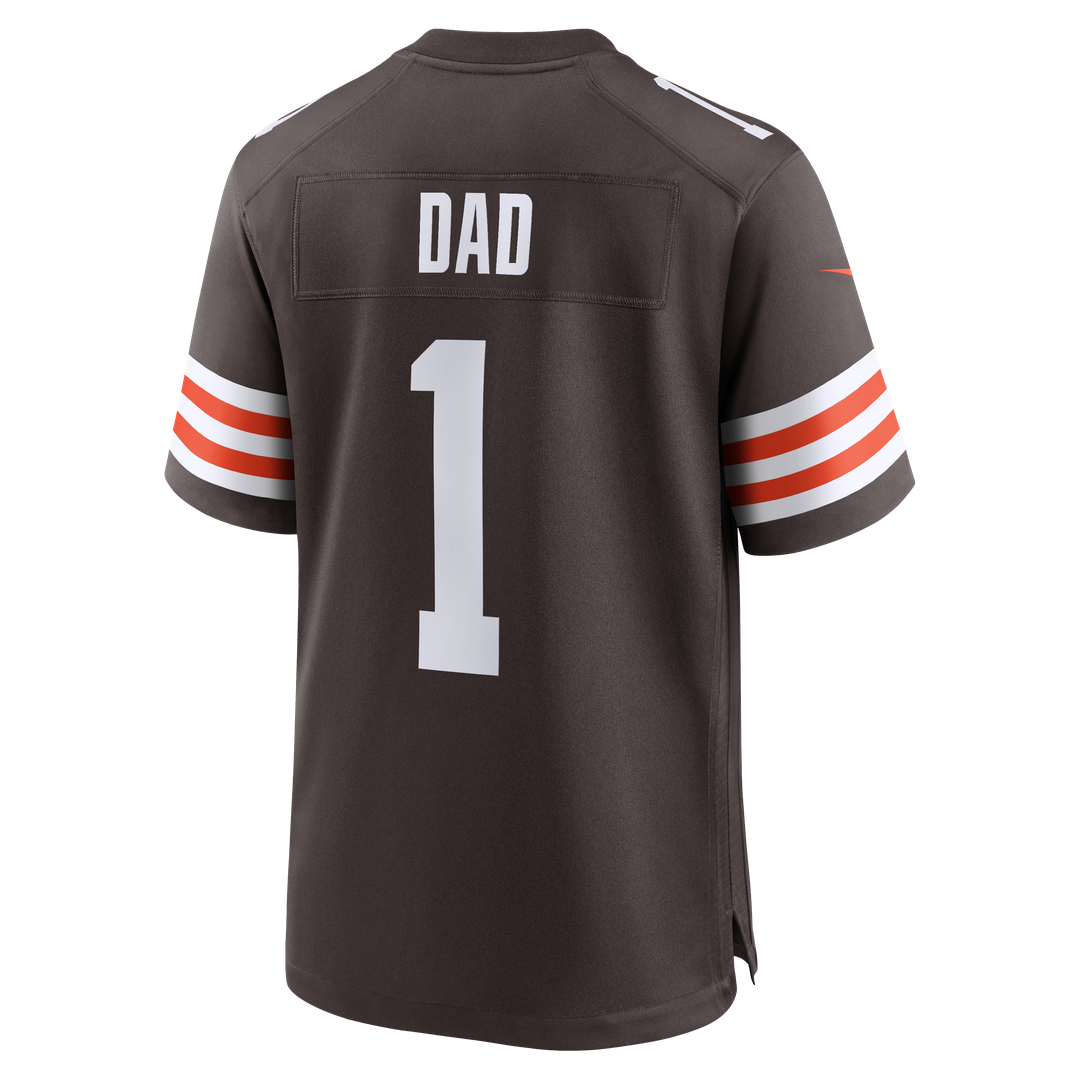 Cleveland Browns Number 1 Dad Nike Brown Game Jersey - product image 3