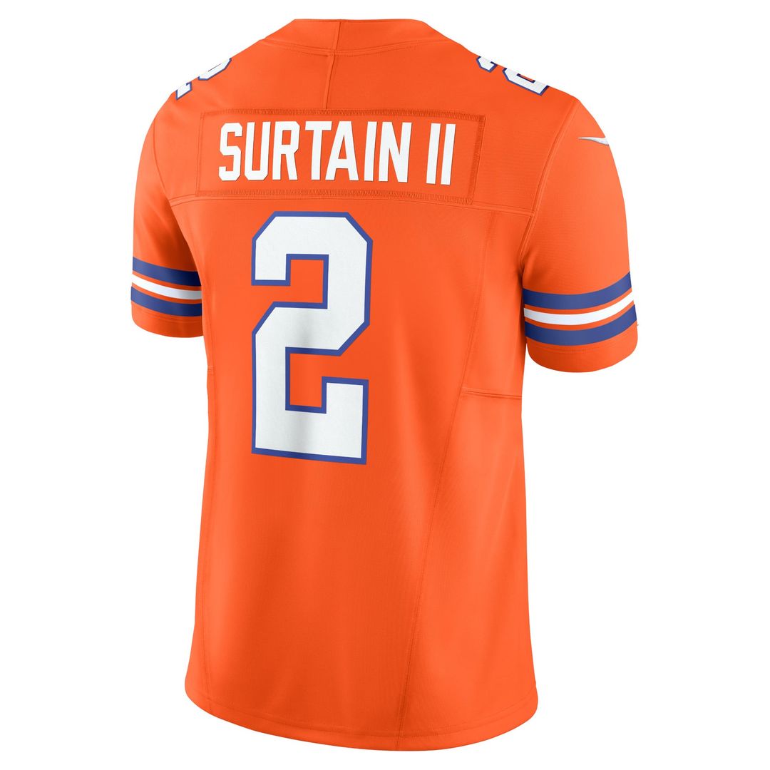 Denver Broncos Patrick Surtain II Nike Orange Alternate Mile High Collection 1977 Throwback Vapor F.U.S.E. Limited Jersey - product image 3