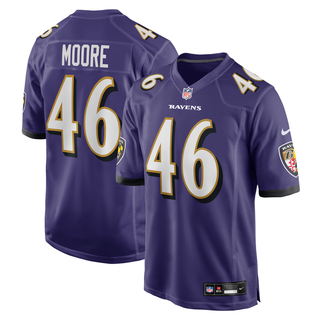 Baltimore Ravens Nick Moore Nike Purple Game Jersey - product image 1