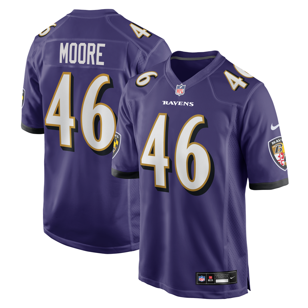 Baltimore Ravens Nick Moore Nike Purple Game Jersey - product image 1
