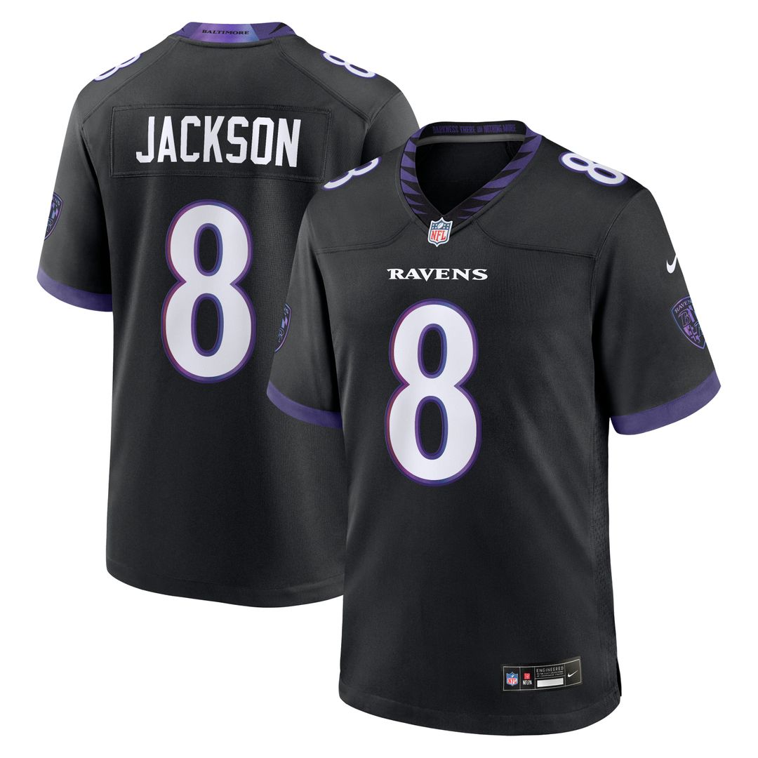 Baltimore Ravens Lamar Jackson Nike Black Alternate Game Jersey - product image 4