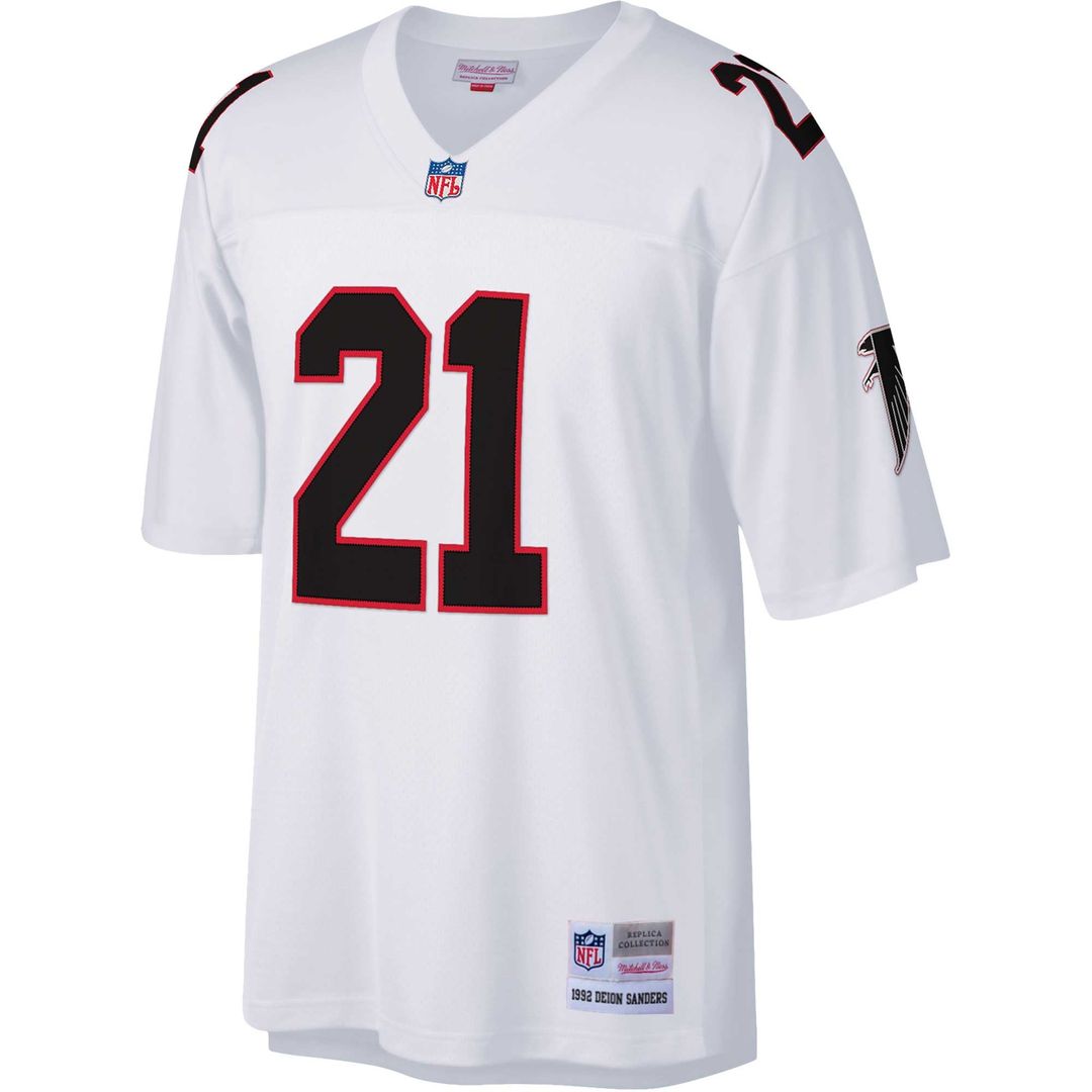Atlanta Falcons Deion Sanders Mitchell & Ness White Big & Tall 1992 Retired Player Replica Jersey - product image 5