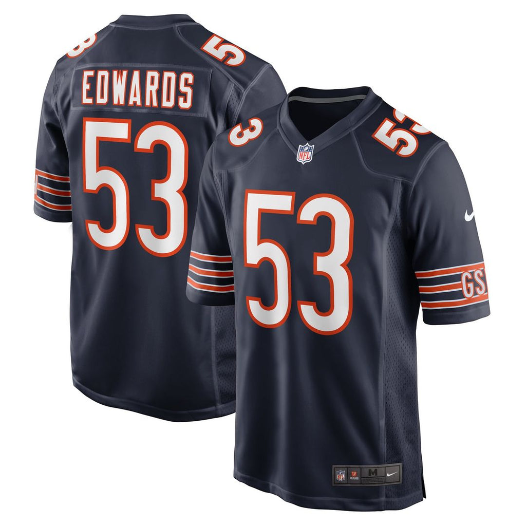 Chicago Bears TJ Edwards Nike Navy Game Player Jersey - product image 1