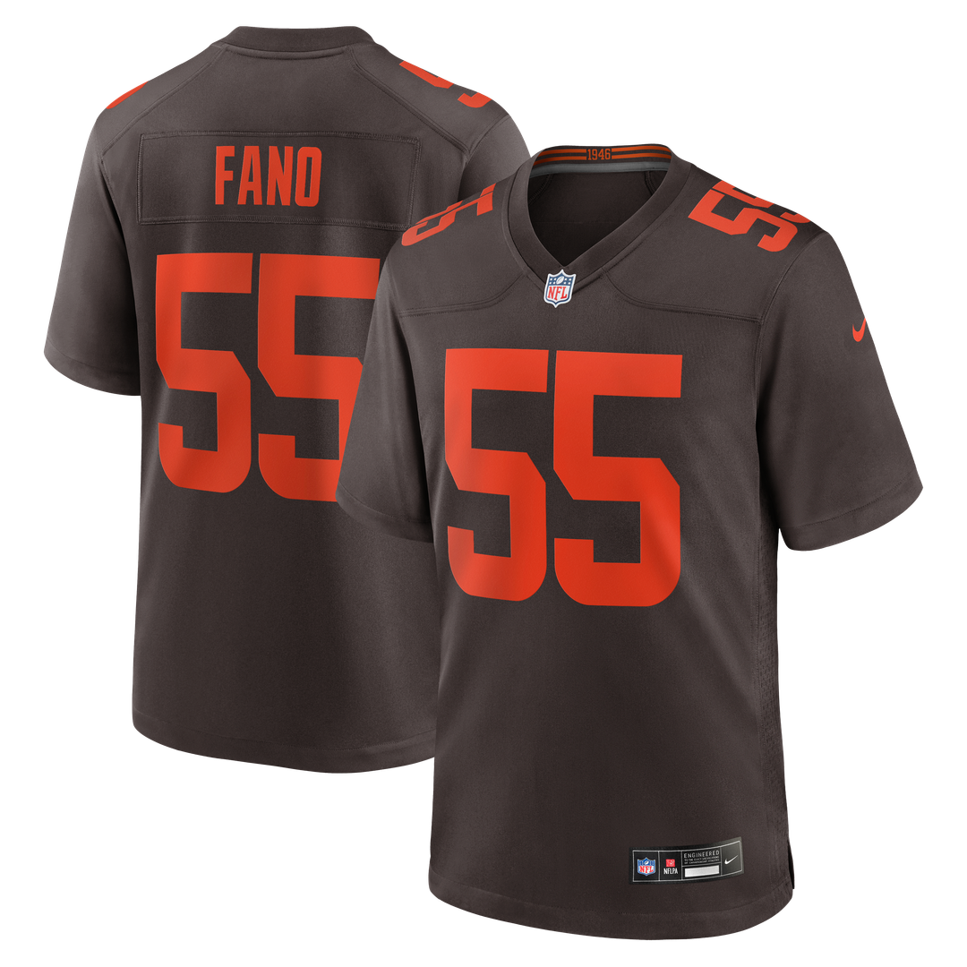 Cleveland Browns Spencer Fano Nike Brown Alternate Game Jersey - product image 1