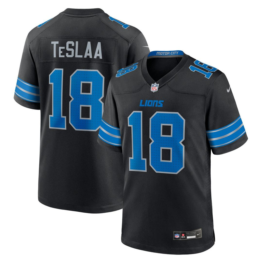Detroit Lions Isaac TeSlaa Nike Black Alternate Game Player Jersey - product image 7