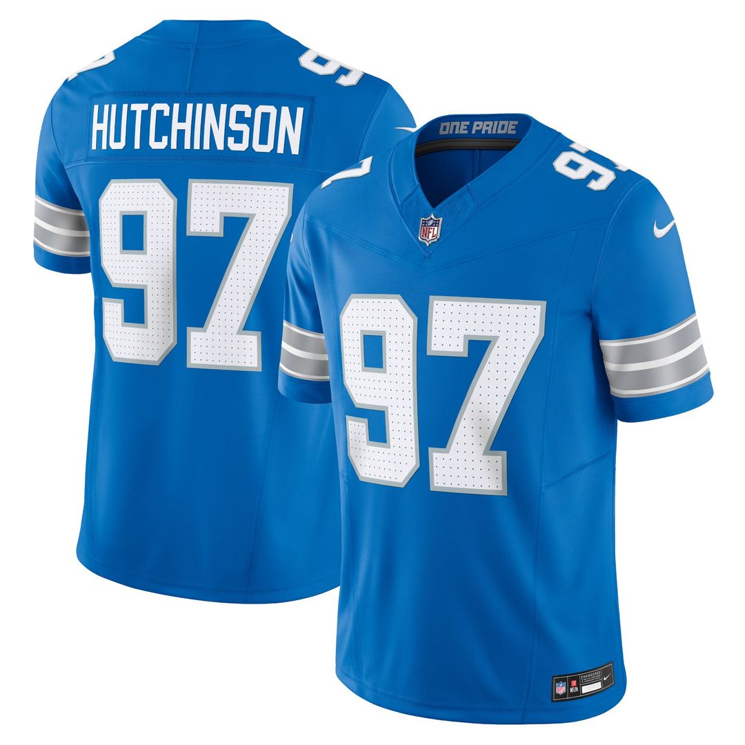 Detroit Lions Aidan Hutchinson Nike Blue Team Vapor F.U.S.E. Limited Jersey - product image 1