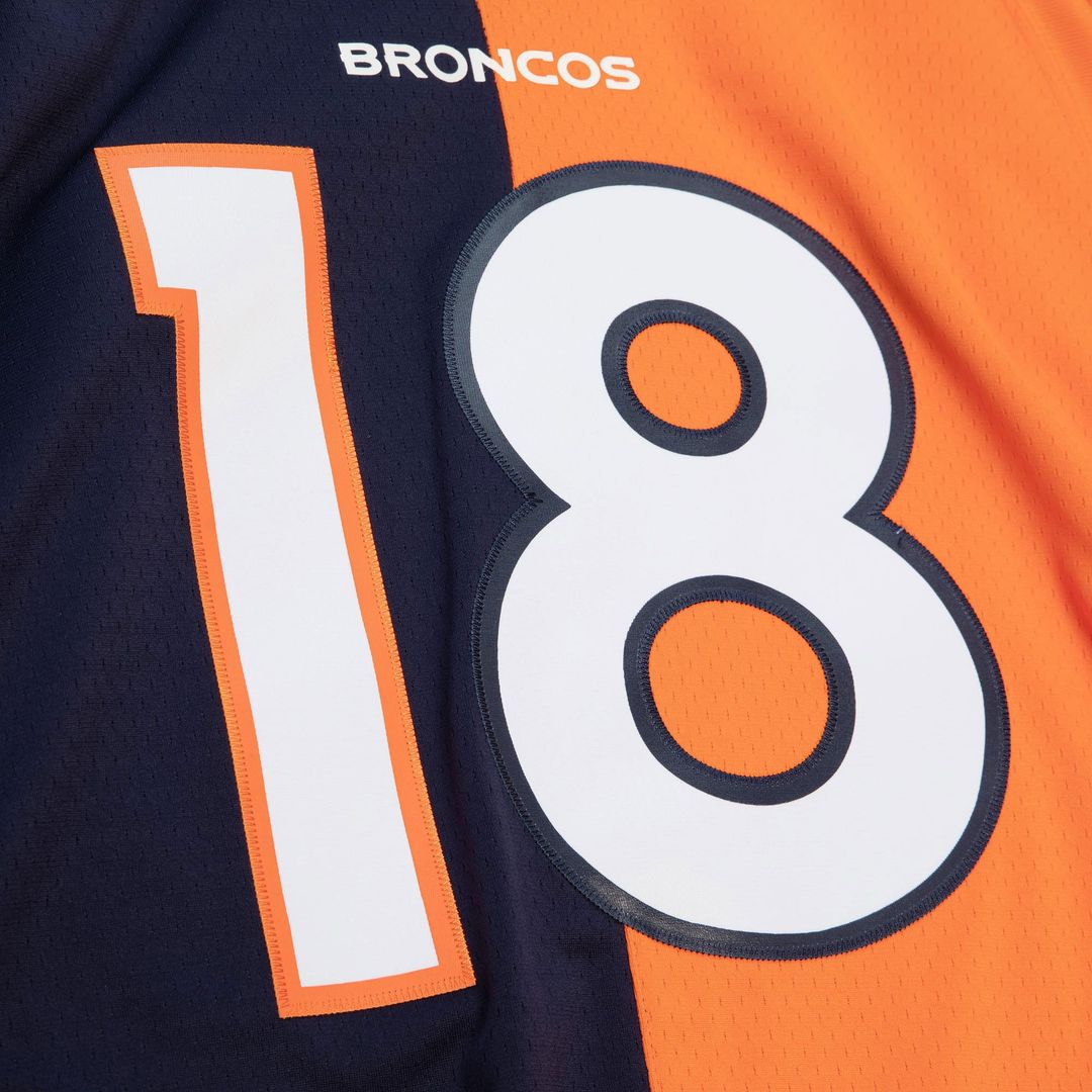 Denver Broncos Peyton Manning Mitchell & Ness Navy/Orange 2015 Split Legacy Replica Jersey - product image 4