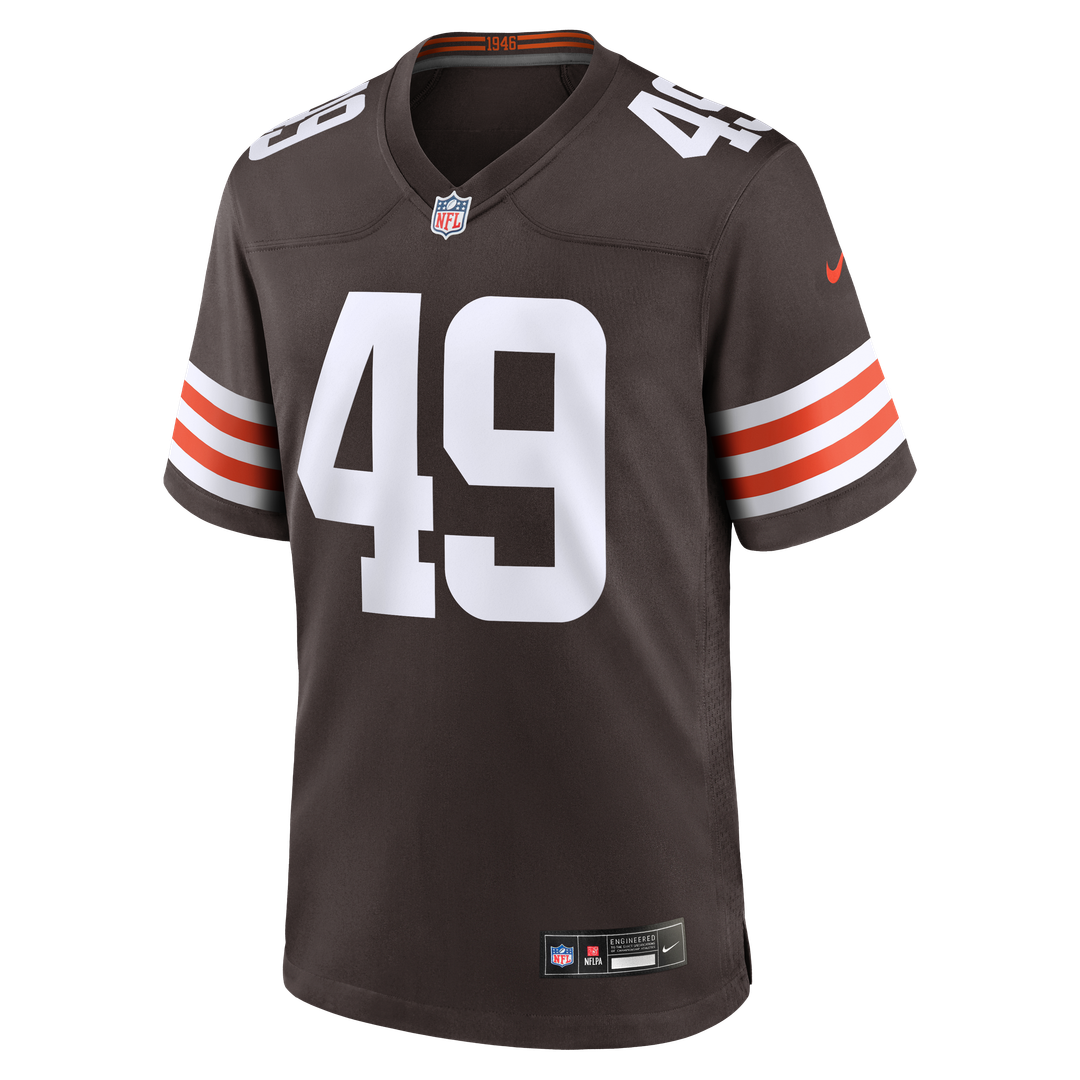 Cleveland Browns Carson Schwesinger Nike Brown 2025 NFL Draft Game Jersey - product image 2