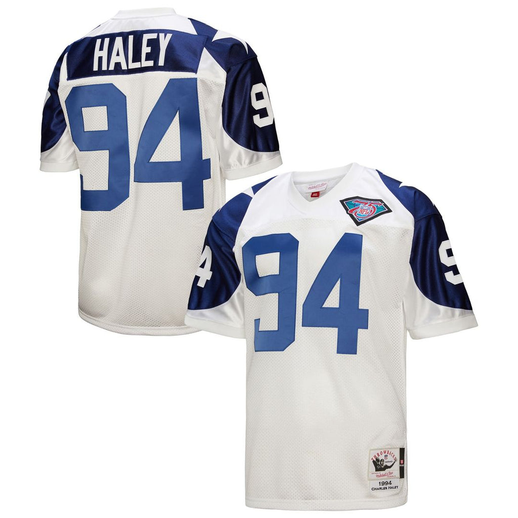 Dallas Cowboys 1994 Charles Haley Mitchell & Ness White Authentic Throwback Retired Player Jersey - product image 1