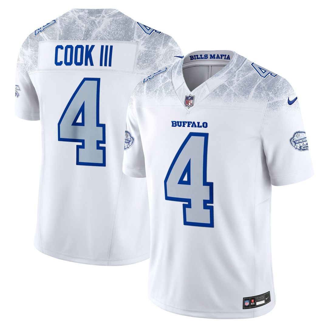 Buffalo Bills James Cook III Nike White Rivalries Collection Stitched Limited Jersey - product image 1