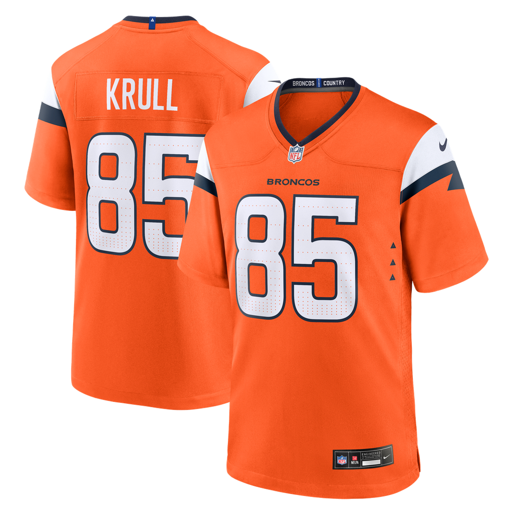 Denver Broncos Lucas Krull Nike Orange Team Game Jersey - product image 1