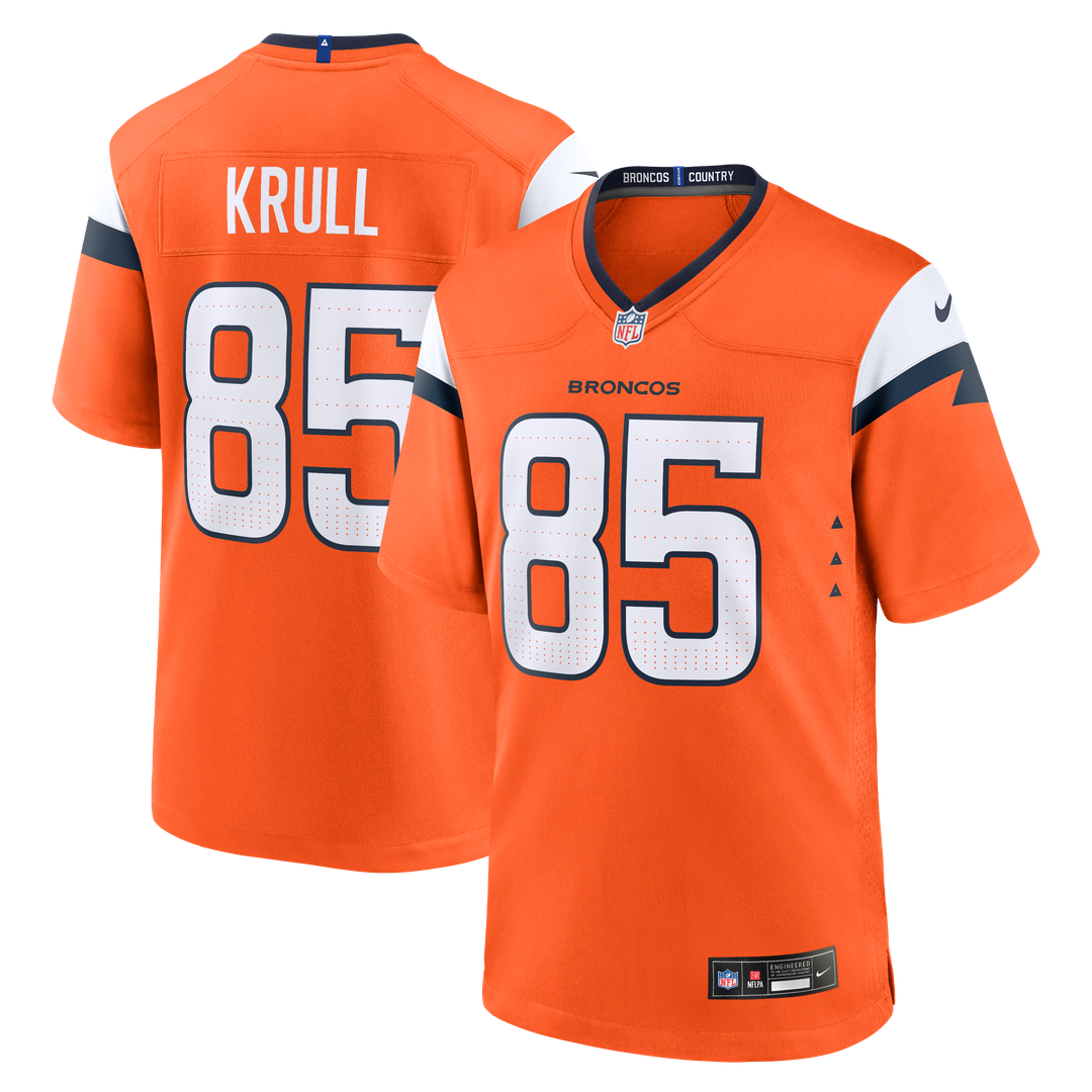 Denver Broncos Lucas Krull Nike Orange Team Game Jersey - product image 1