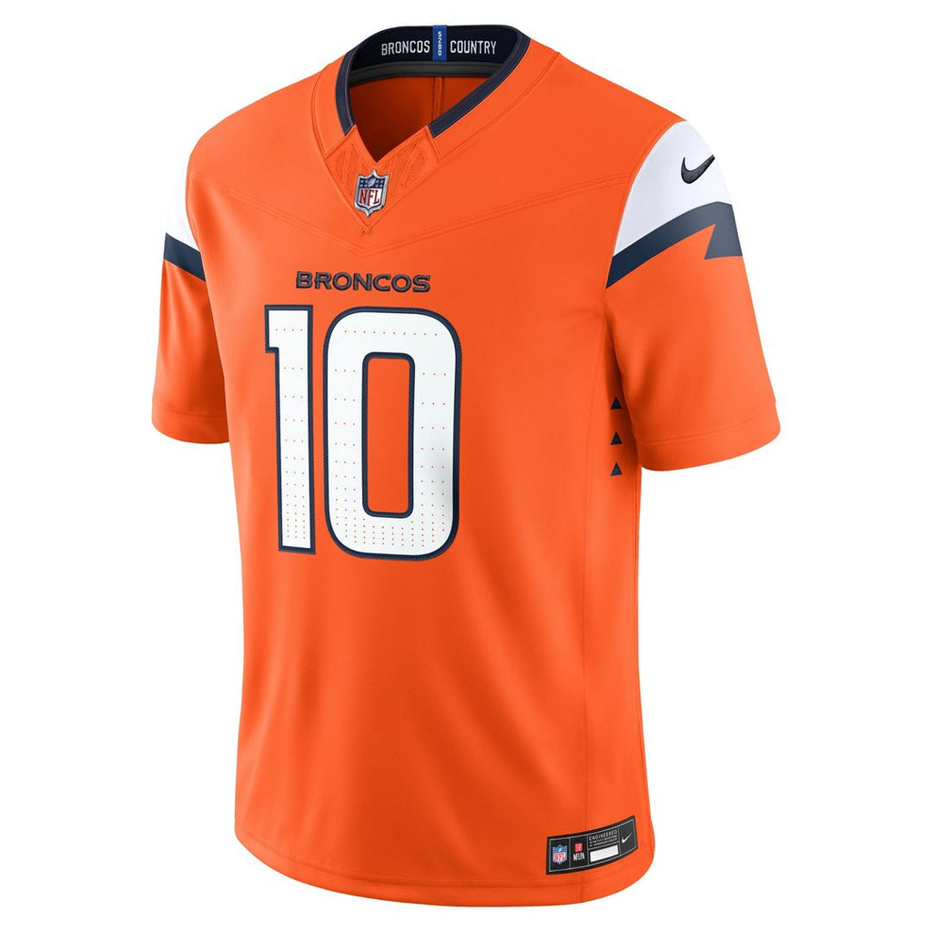 Denver Broncos Bo Nix Nike Orange Team Vapor F.U.S.E. Stitched Limited Jersey - product image 2