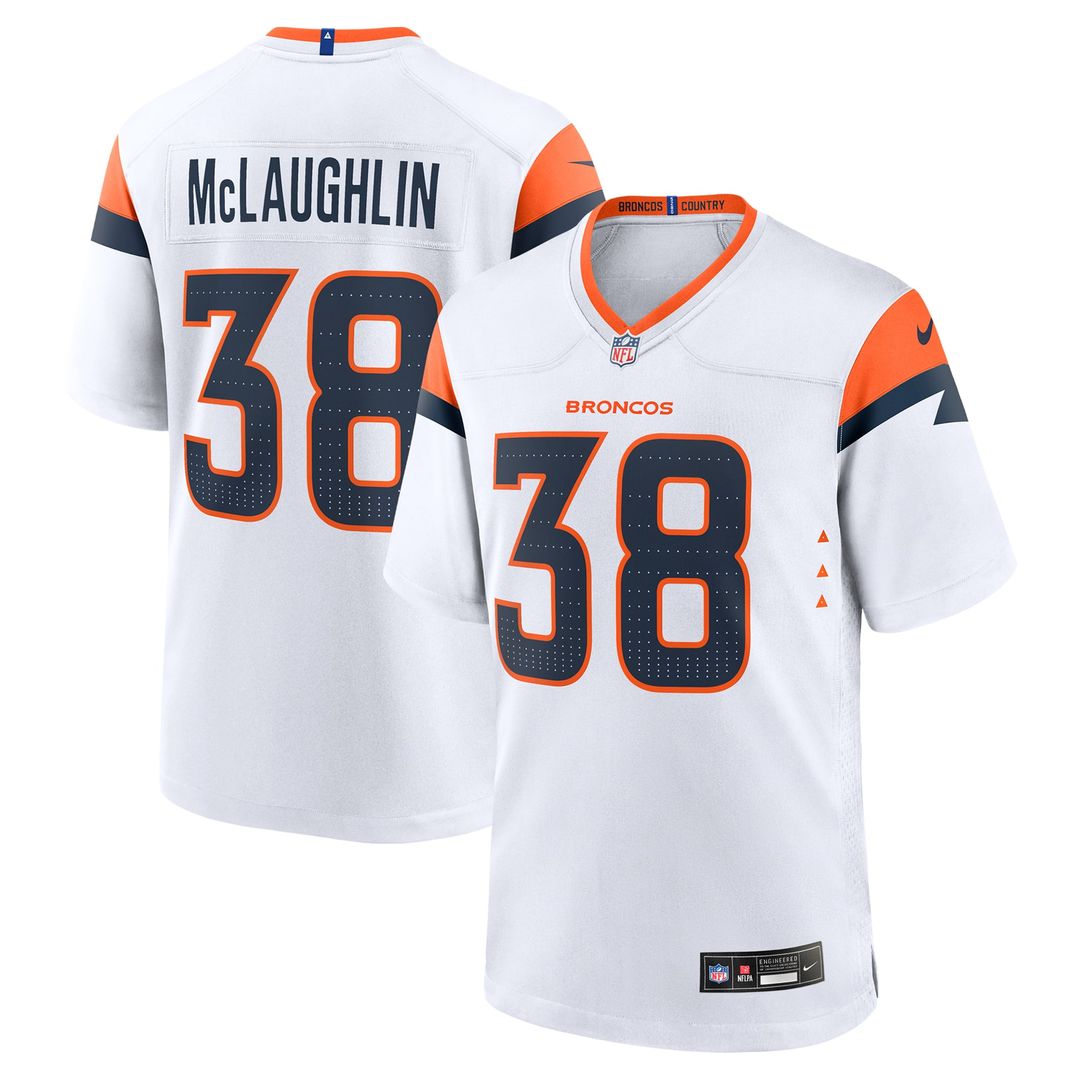 Denver Broncos Jaleel McLaughlin Nike White Game Jersey - product image 4