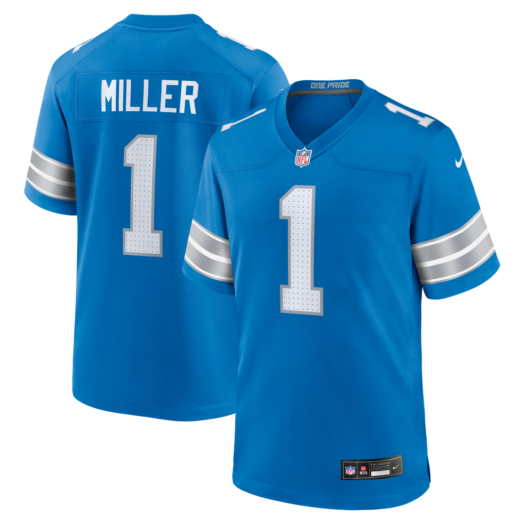Detroit Lions Blake Miller Nike Blue Team Game Jersey - product image 1
