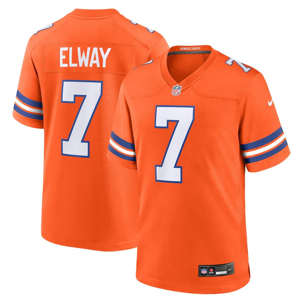 Denver Broncos John Elway Nike Orange Mile High Collection 1977 Throwback Retired Player Game Jersey - product image 1