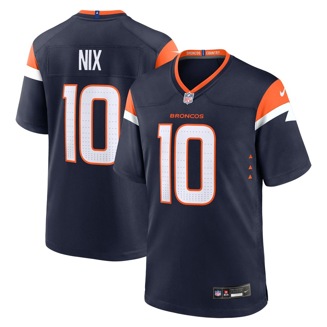 Denver Broncos Bo Nix Nike Navy Alternate Game Jersey - product image 1