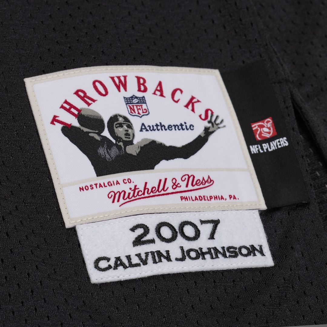 Detroit Lions Calvin Johnson Mitchell & Ness Black 2007 Authentic Throwback Jersey - product image 11