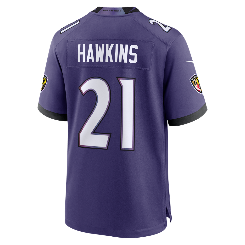Baltimore Ravens Jaylinn Hawkins Nike Purple Team Game Jersey - product image 3