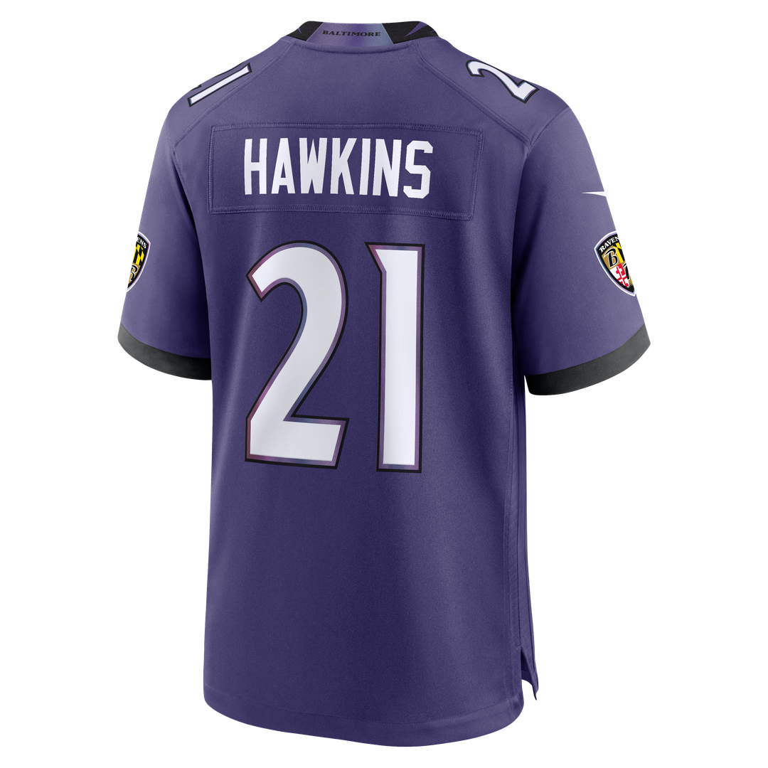 Baltimore Ravens Jaylinn Hawkins Nike Purple Team Game Jersey - product image 3