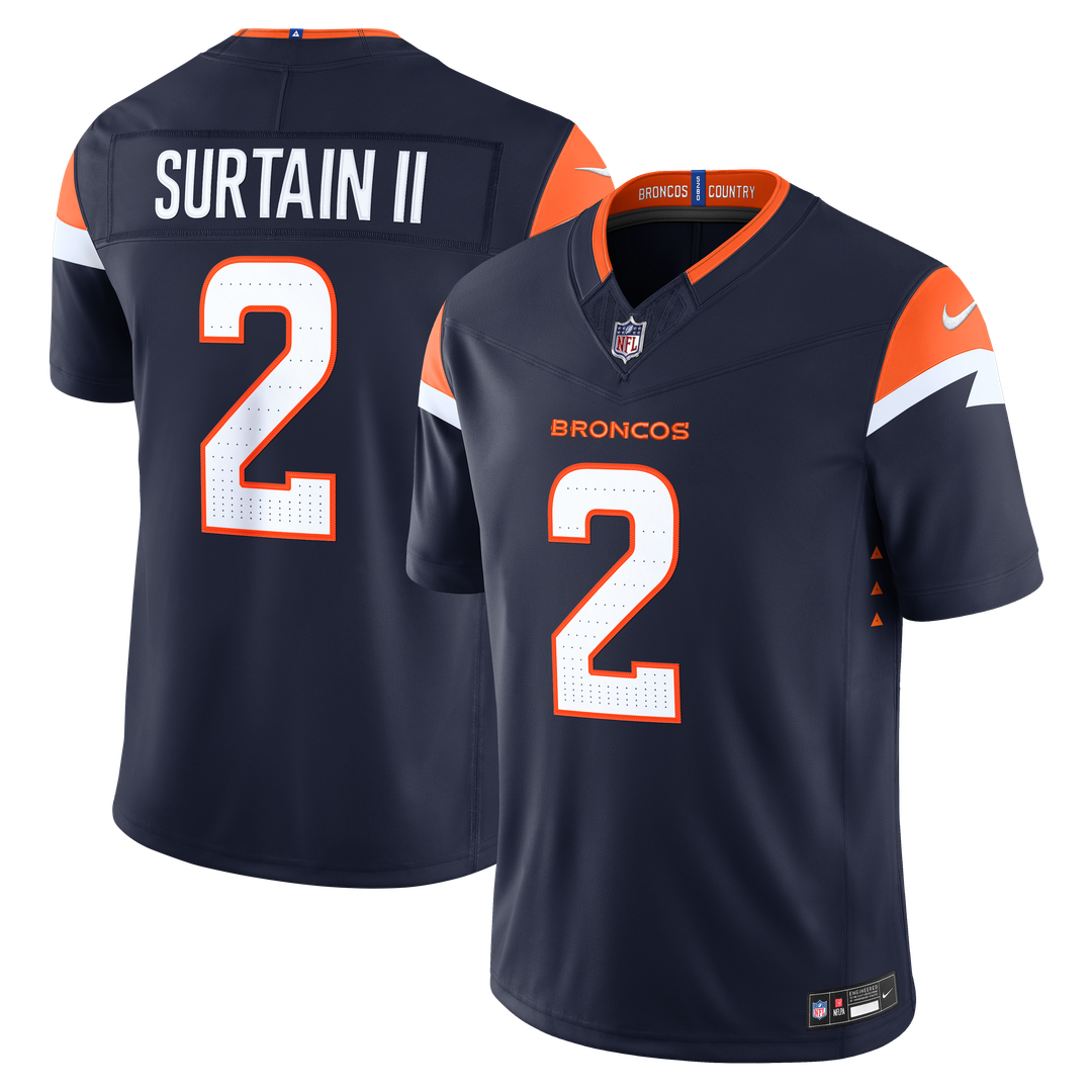Denver Broncos Pat Surtain II Nike Navy Alternate Vapor F.U.S.E. Stitched Limited Jersey - product image 4
