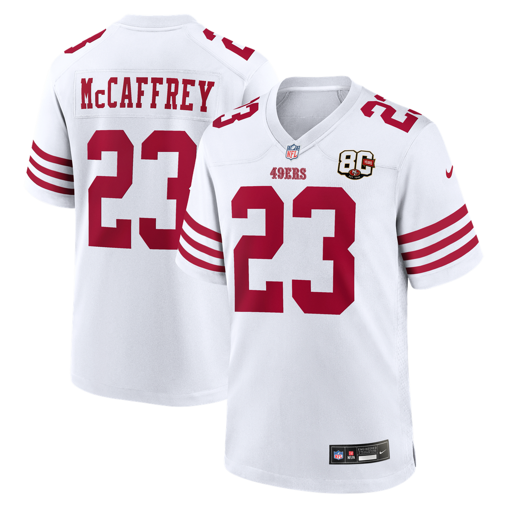 San Francisco 49ers Christian McCaffrey Nike White 80th Anniversary Game Jersey - product image 4