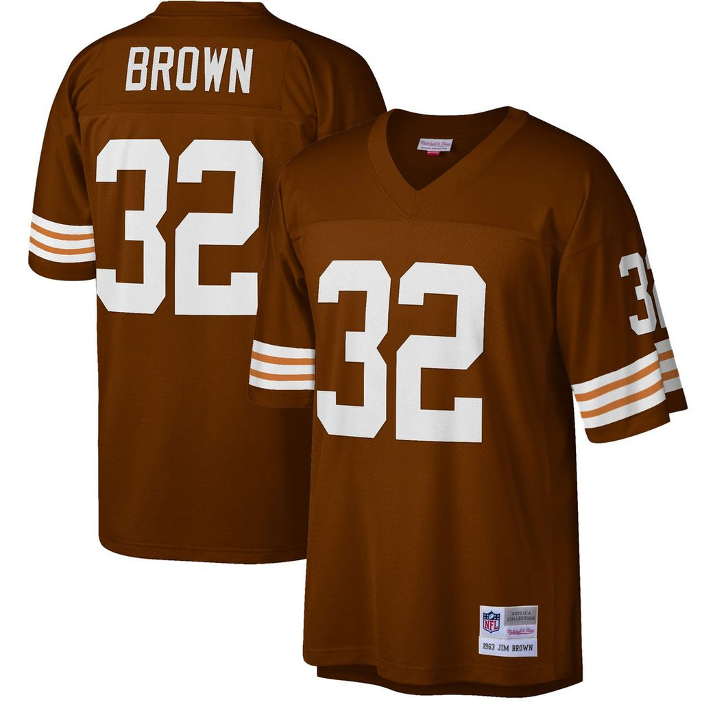 Cleveland Browns Jim Brown Mitchell & Ness Brown Big & Tall 1963 Retired Player Replica Jersey - product image 1