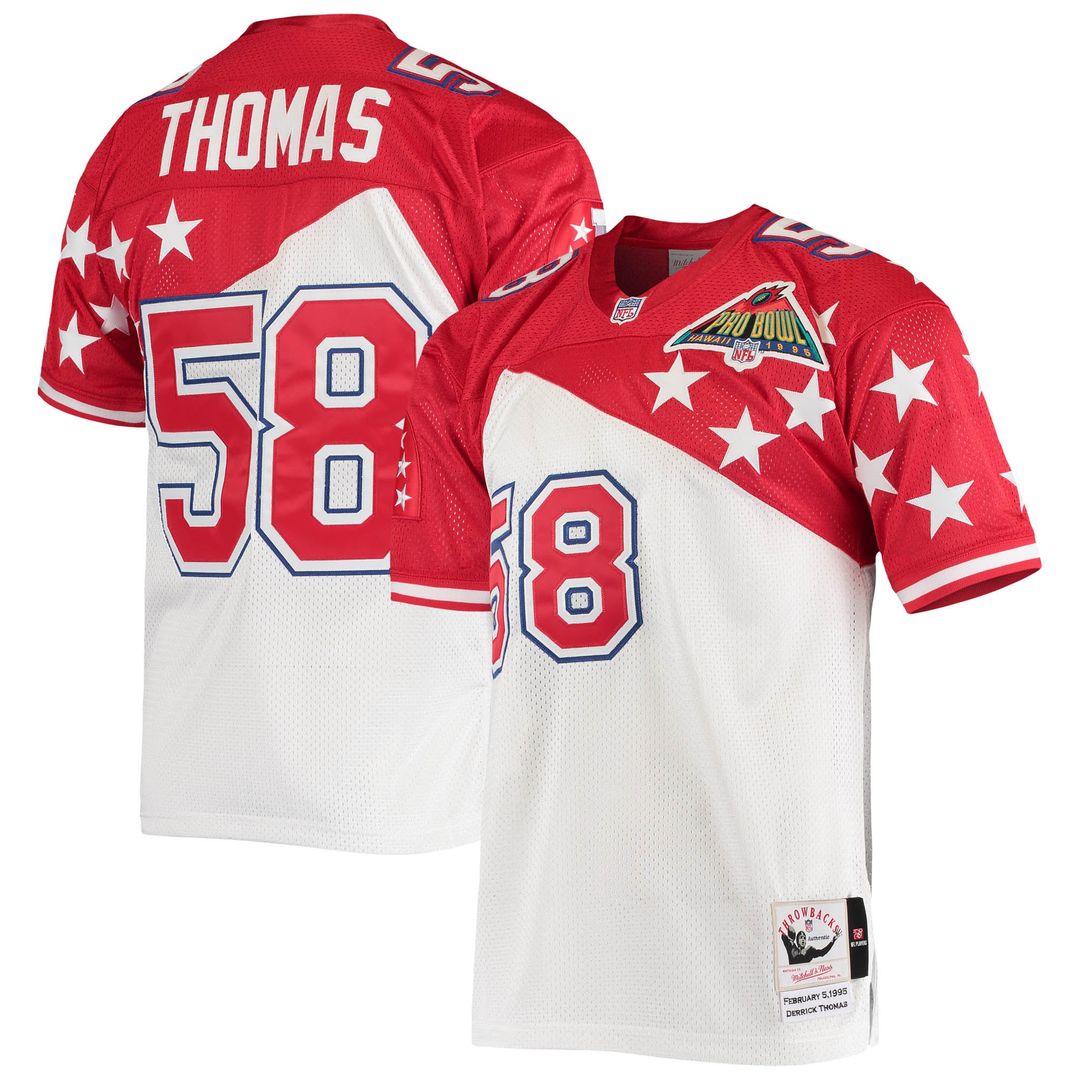 AFC Derrick Thomas Mitchell & Ness White/Red 1995 Pro Bowl Authentic Jersey - product image 1