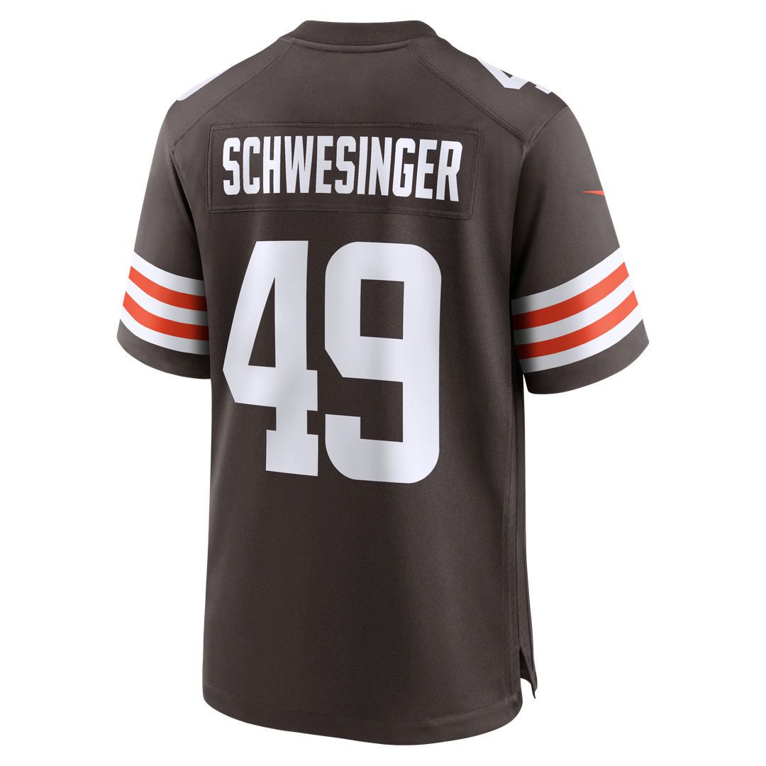 Cleveland Browns Carson Schwesinger Nike Brown 2025 NFL Draft Game Jersey - product image 3