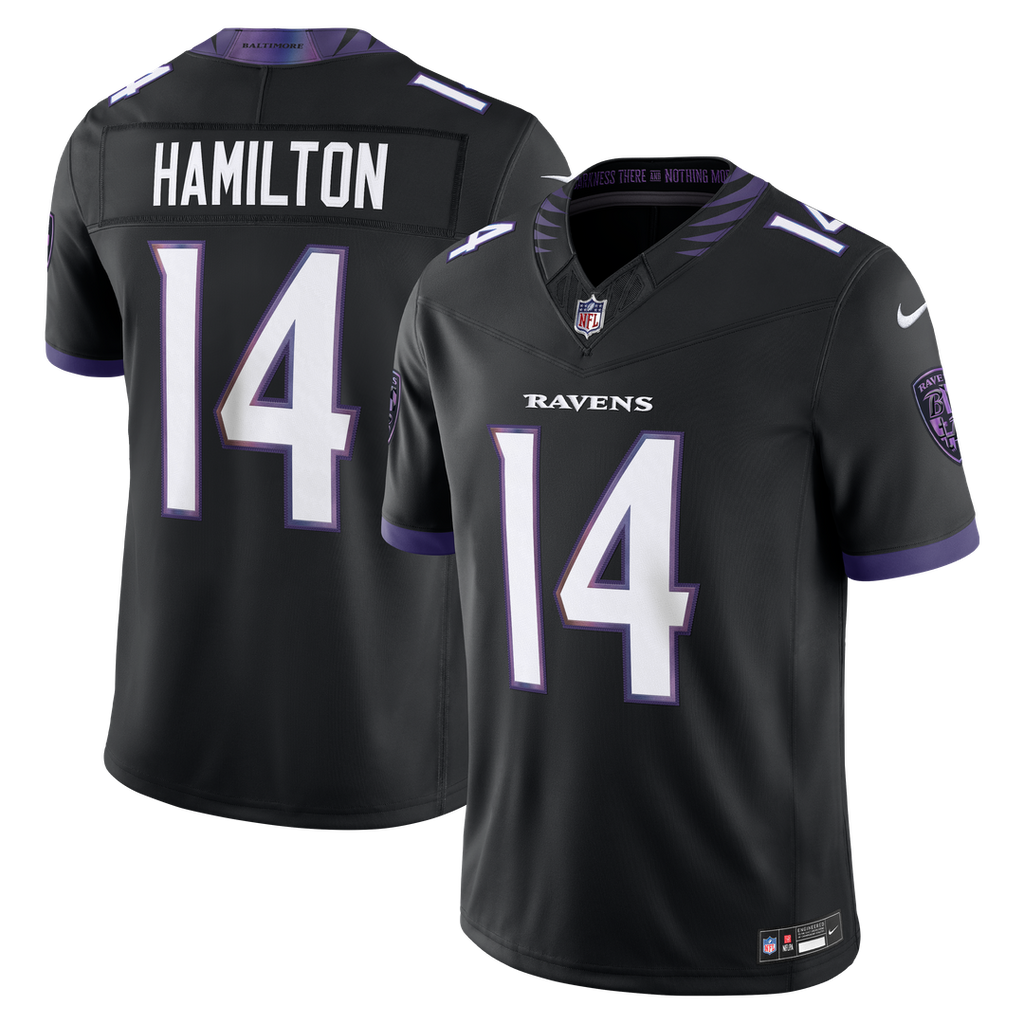 Baltimore Ravens Kyle Hamilton Nike Black Alternate Vapor F.U.S.E. Stitched Limited Jersey - product image 1