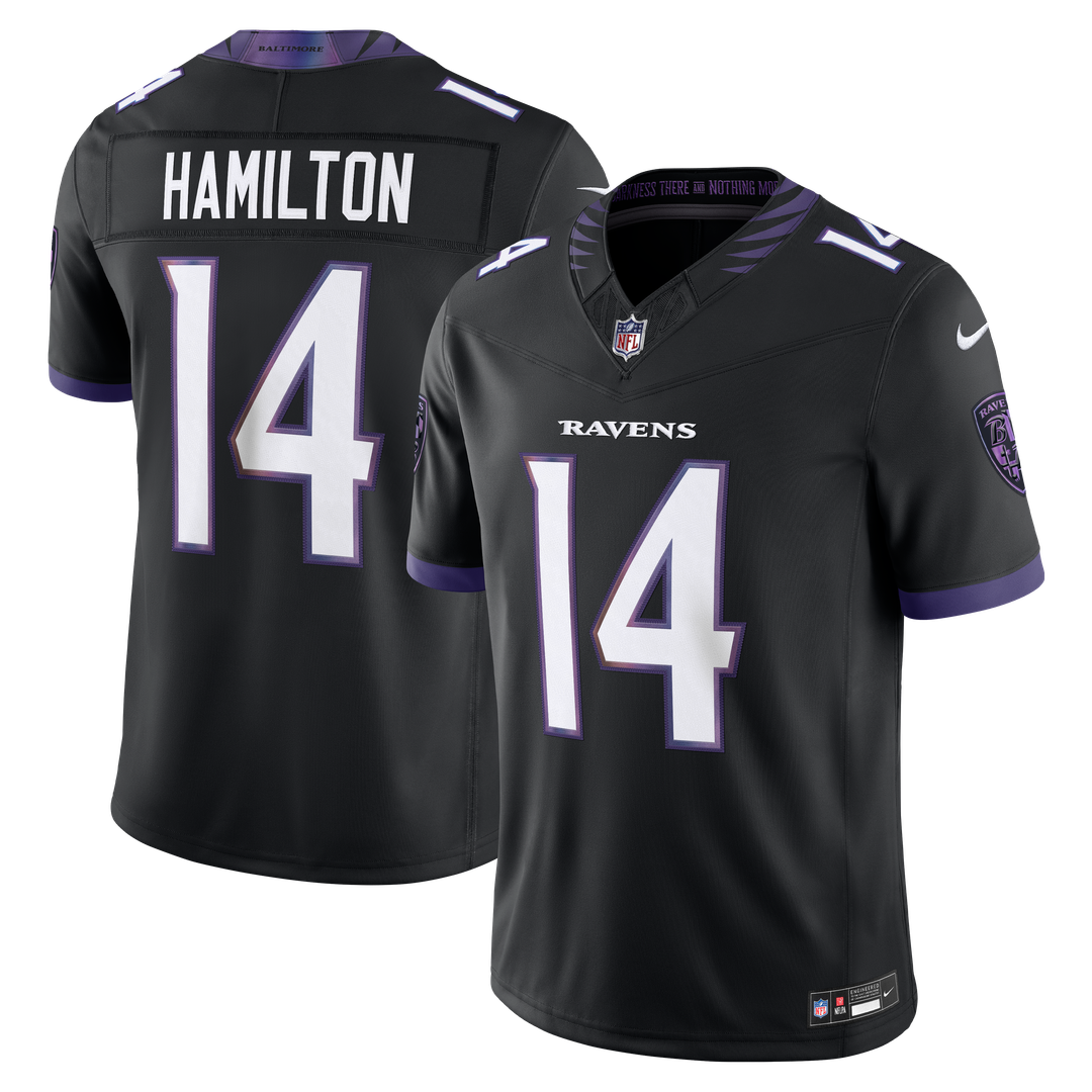 Baltimore Ravens Kyle Hamilton Nike Black Alternate Vapor F.U.S.E. Stitched Limited Jersey - product image 1