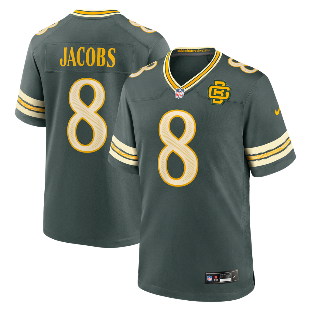 Green Bay Packers Josh Jacobs Nike Green 2026 Rivalries Collection Game Jersey - product image 1