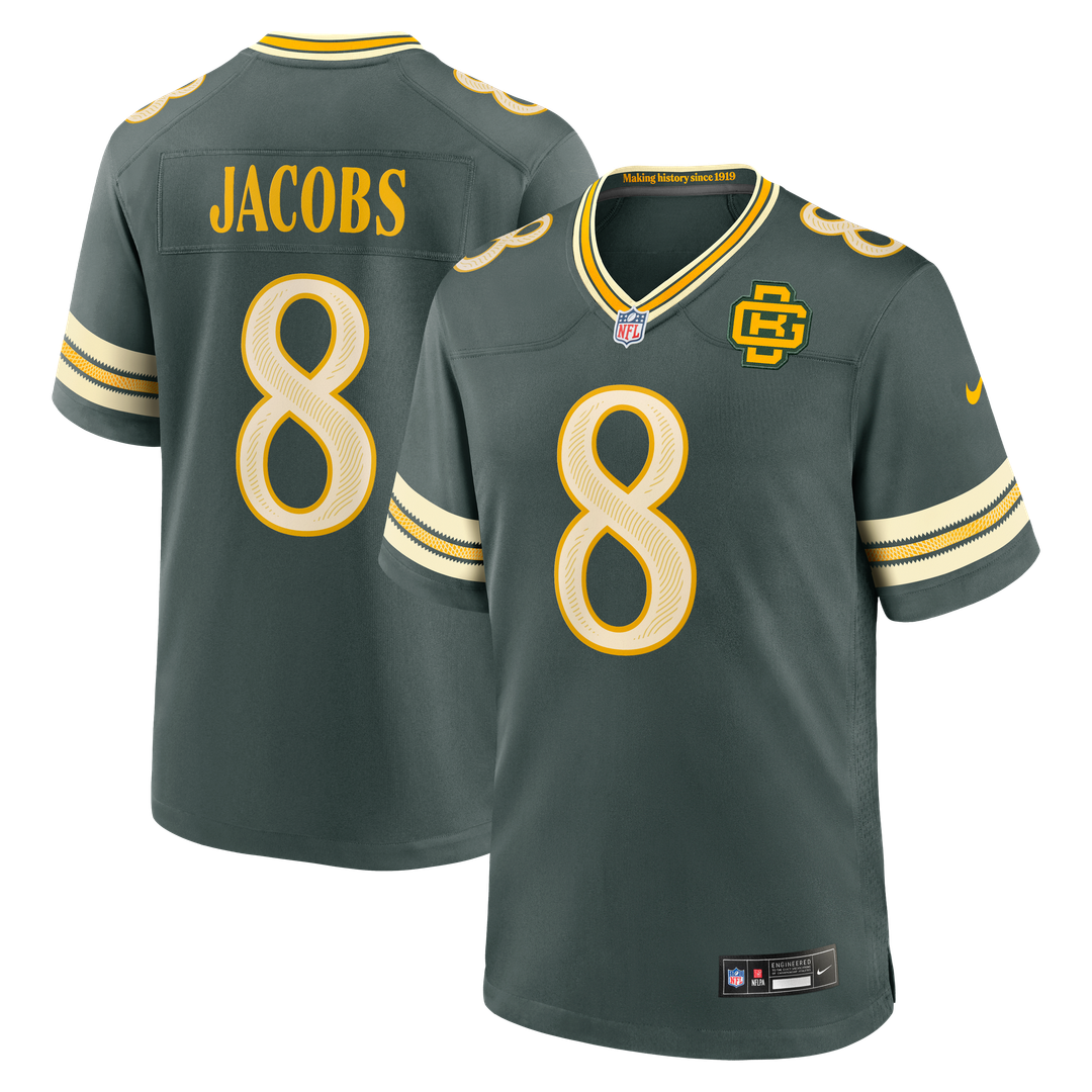 Green Bay Packers Josh Jacobs Nike Green 2026 Rivalries Collection Game Jersey - product image 1