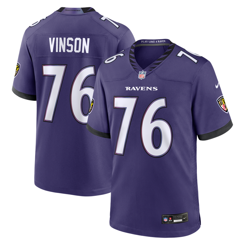 Baltimore Ravens Carson Vinson Nike Purple Team Game Jersey - product image 1