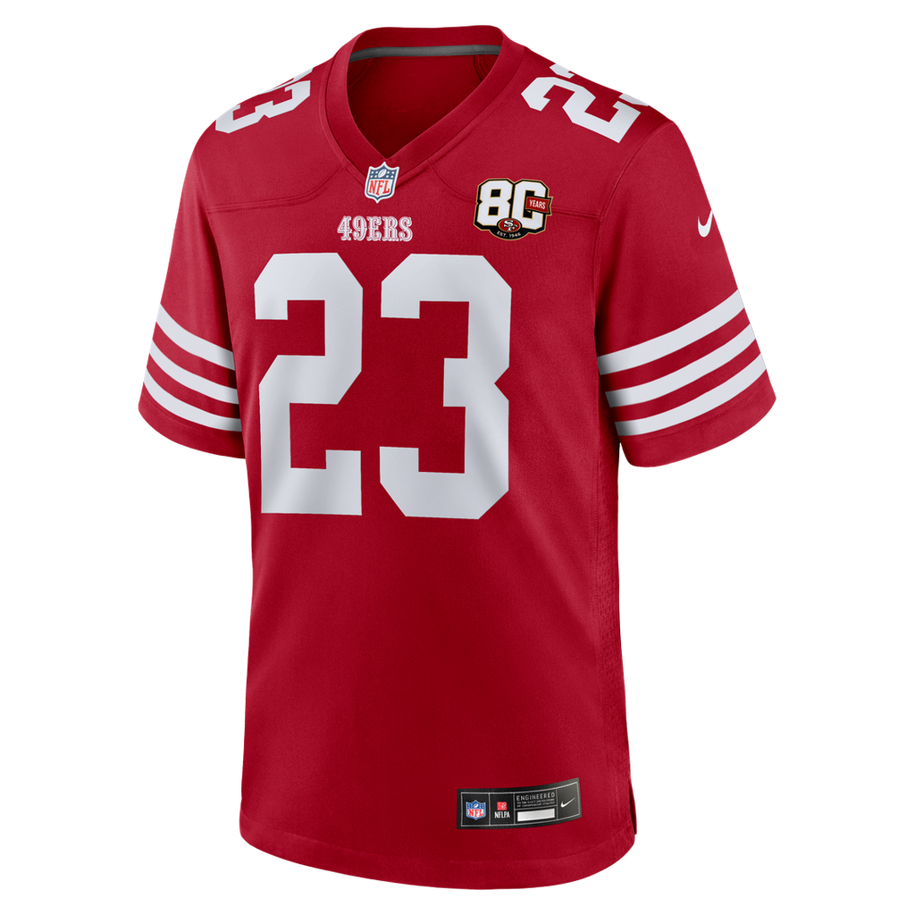 San Francisco 49ers Christian McCaffrey Nike White 80th Anniversary Game Jersey - product image 8