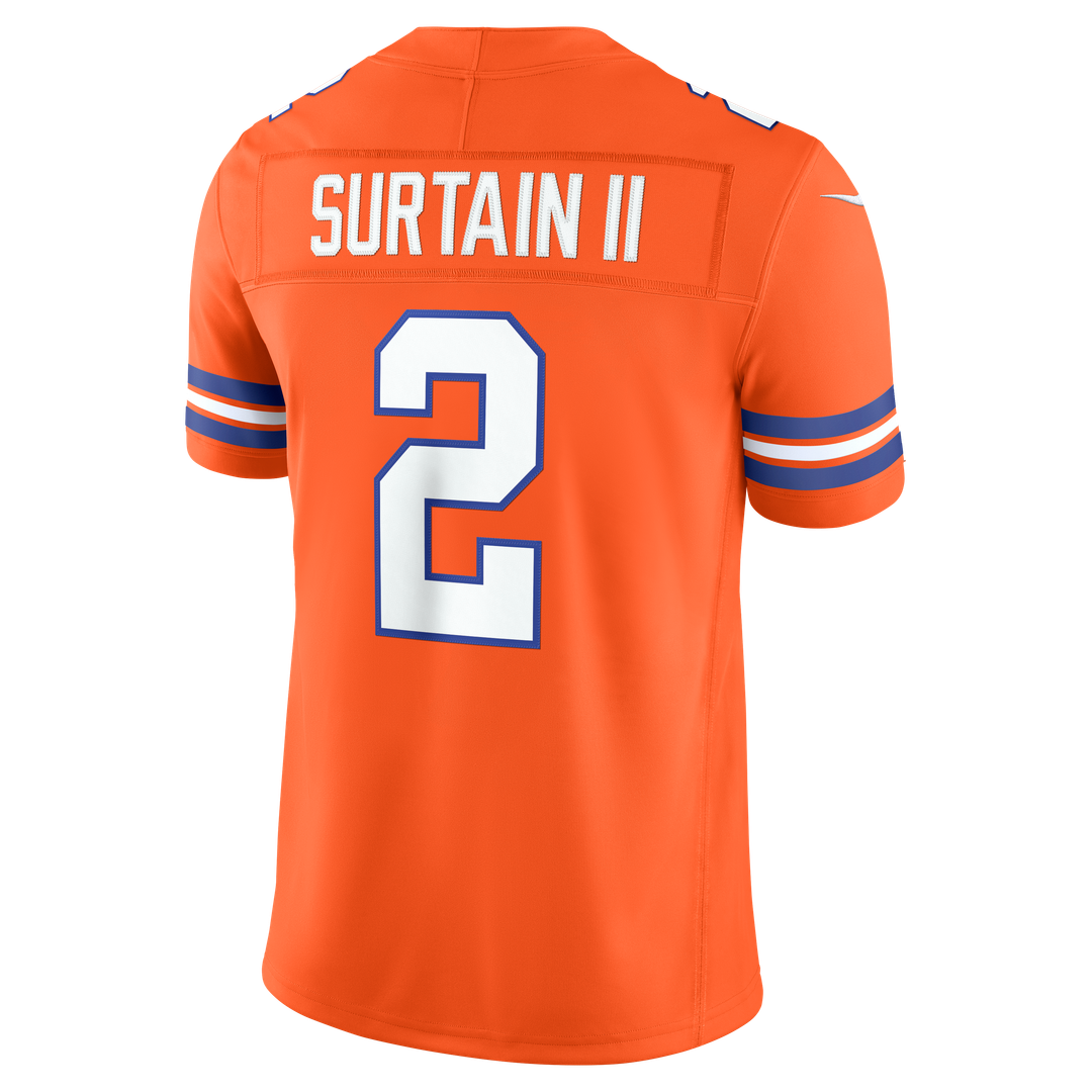 Denver Broncos Pat Surtain II Nike Orange Alternate Mile High Collection 1977 Throwback Vapor F.U.S.E. Stitched Limited Jersey - product image 3