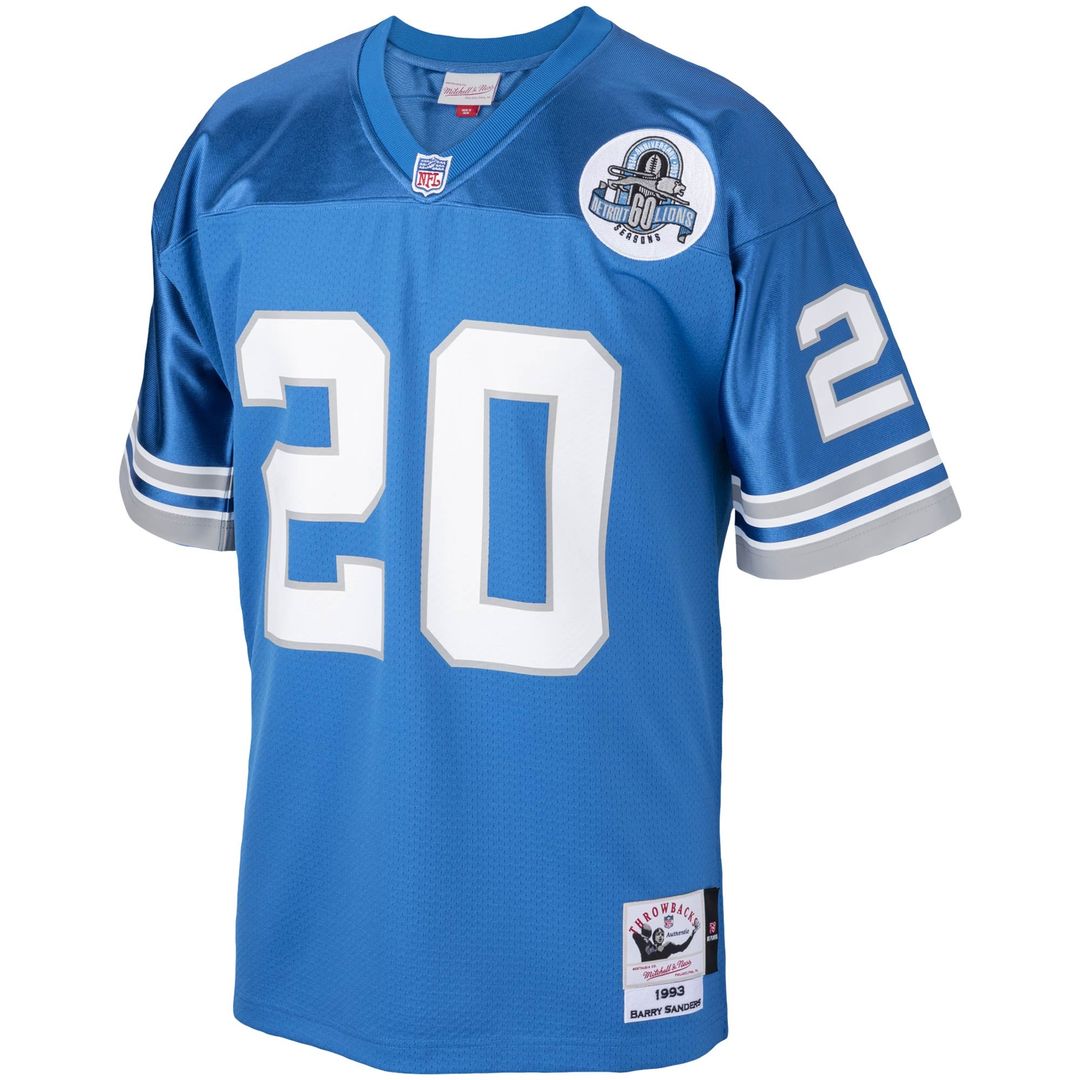 Detroit Lions 1993 Barry Sanders Mitchell & Ness Blue Authentic Throwback Retired Player Jersey - product image 2